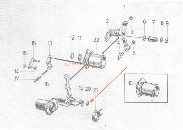 Sicherungsscheibe für Schaltklinkenfeder, Simson S51, S53, S70, SR50, SD50, KR51/2, MS50, E930