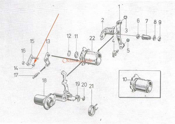 Hülse am Rasthebel, Simson S51, SR50, SD50, KR51/2, S53, S70, MS50, E930