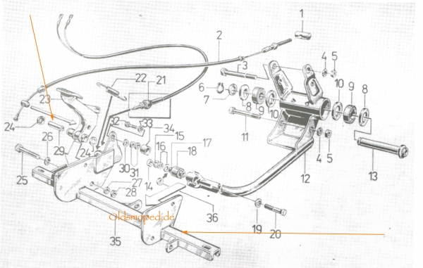 Distanzrohr für Hebellagerung, Simson SR50, SR80, SD50, SRA