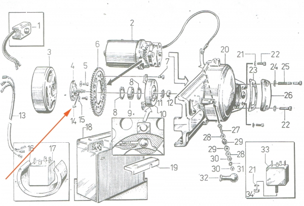 Paßfeder, B-Form (4x4), Simson SR50, SR80, ES175, ES250, ETS250