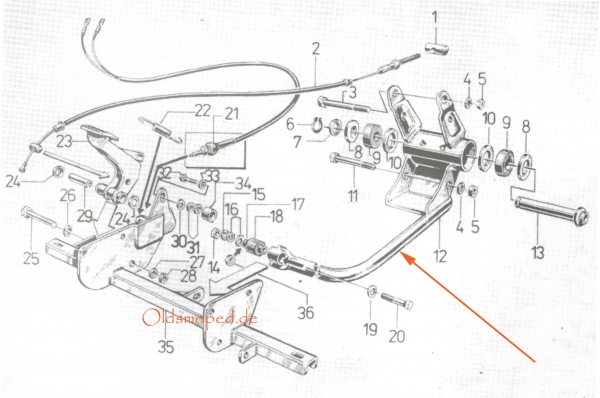 Motorlager (ohne Auspuffausleger), Simson SR50, SR80