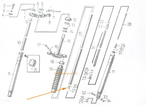 Sicherungsring für Tragrohr (25x1,2), Simson S51, S53, S70, SR50, SD50, KR51/2