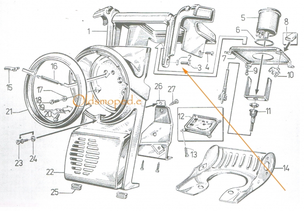 Flachkopfschraube für Armaturengehäuse, Simson SR50, SR80