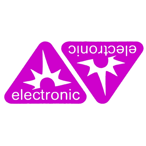 SET Klebefolie, Aufkleber für Seitendeckel "electronic" Dreieck (magenta), Simson S50, S51