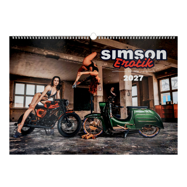 SIMSON-Erotikkalender 2027 Starke Mopeds und sinnliche Kurven