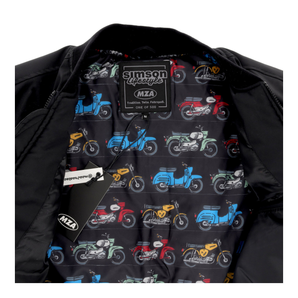 Pilotenjacke (schwarz), Motiv: Simson Lifestyle