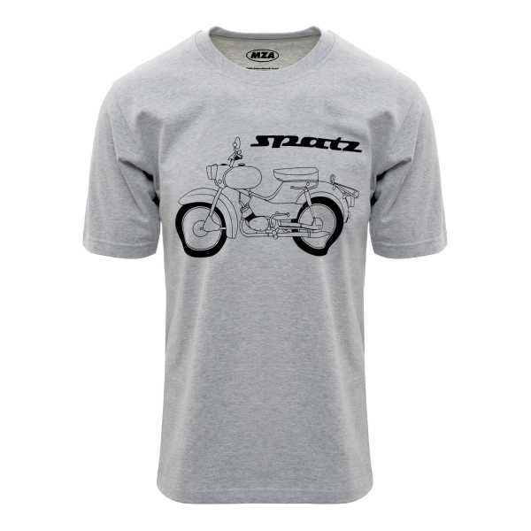 T-Shirt (hellgrau meliert), Motiv: Spatz - 100% Baumwolle