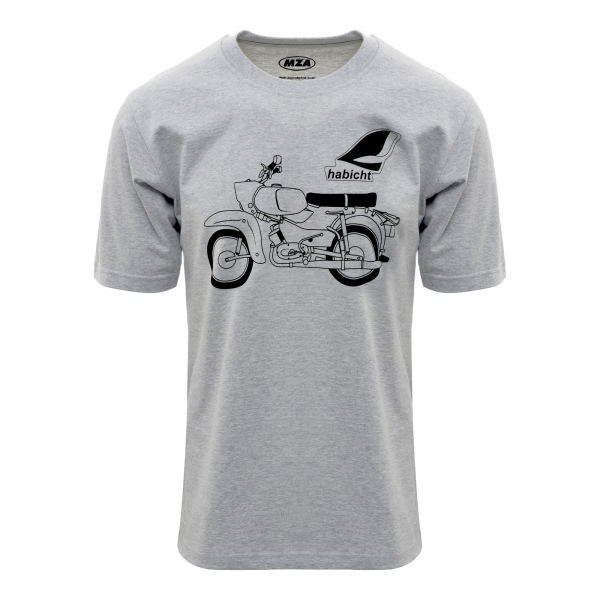 T-Shirt (hellgrau meliert), Motiv: Habicht - 100% Baumwolle
