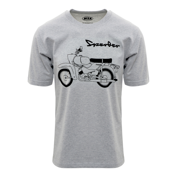 T-Shirt (hellgrau meliert), Motiv: Sperber - 100% Baumwolle