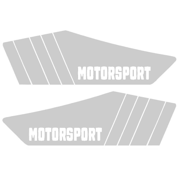 SET Aufkleber, Klebefolie für Seitendeckel "Motorsport" (silber), Simson S53, S83