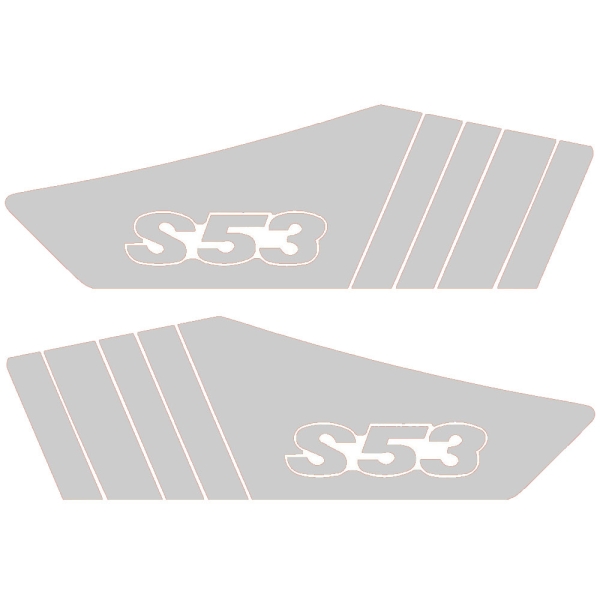 SET Aufkleber, Klebefolie für Seitendeckel (silber), Simson S53