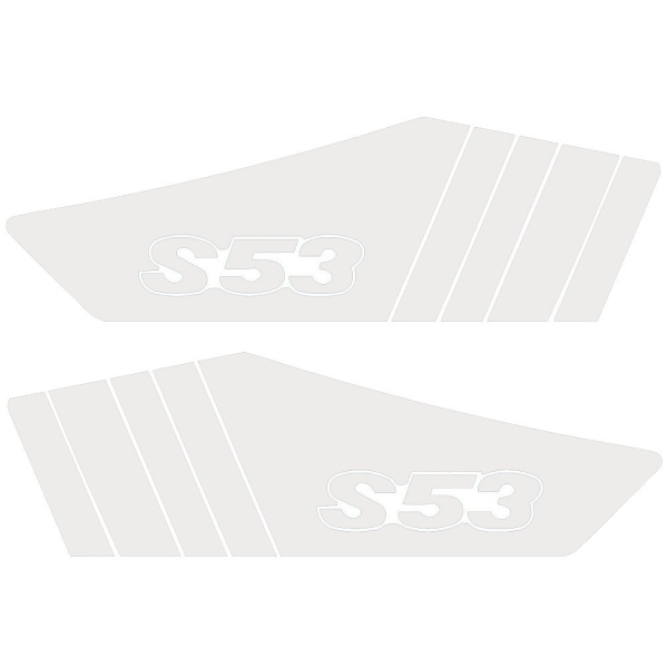 SET Aufkleber, Klebefolie für Seitendeckel (weiss), Simson S53