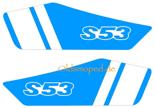 SET Klebefolie, Aufkleber für Seitendeckel, Simson S53
