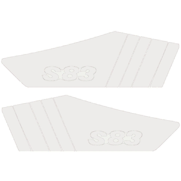 SET Aufkleber, Klebefolie für Seitendeckel (weiss), Simson S83
