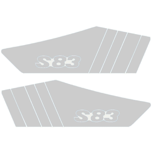 SET Aufkleber, Klebefolie für Seitendeckel (silber), Simson S83