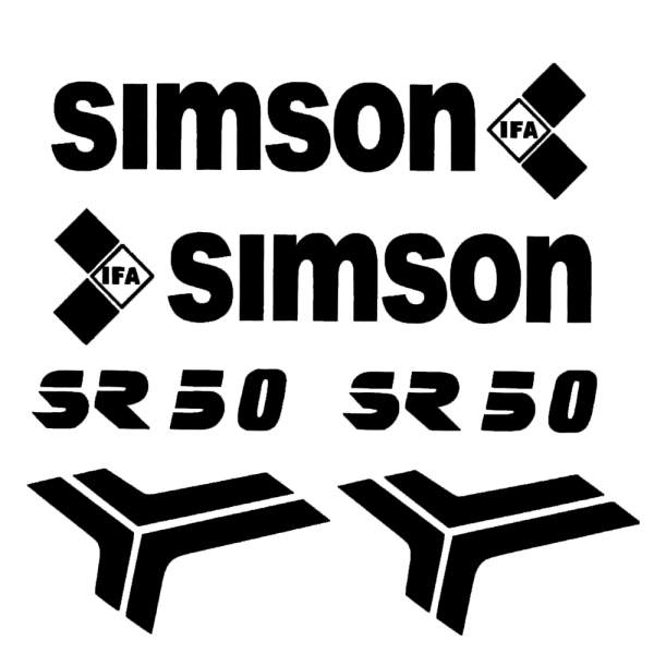 Aufkleber Set (schwarz), Simson SR50