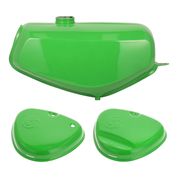 SET Tank und Seitendeckel mit Wirbellogo (saftgrün), Simson S51E, S70E