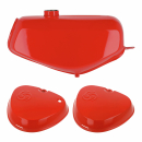Komplettes Tank-Set mit Export-Deckeln (flammenrot), Simson S51, S70