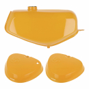 Komplettes Tank-Set mit Export-Deckeln (narzissengelb), Simson S51, S70