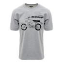 T-Shirt (hellgrau meliert), Motiv: Star - 100% Baumwolle