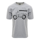 T-Shirt (hellgrau meliert), Motiv: Spatz - 100% Baumwolle