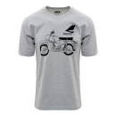 T-Shirt (hellgrau meliert), Motiv: Habicht - 100% Baumwolle