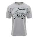 T-Shirt (hellgrau meliert), Motiv: Sperber - 100% Baumwolle