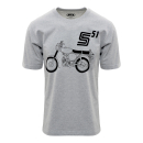 T-Shirt (hellgrau meliert), Motiv: S51 - 100% Baumwolle