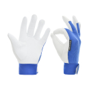 Lederhandschuhe, Arbeitshandschuhe (weiß/blau), Motiv: SIMSON