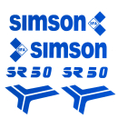 Aufkleber Set (blau), Simson SR50