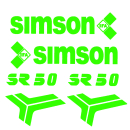 Aufkleber Set (apfelgrün), Simson SR50