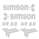 Aufkleber Set (silber), Simson SR50